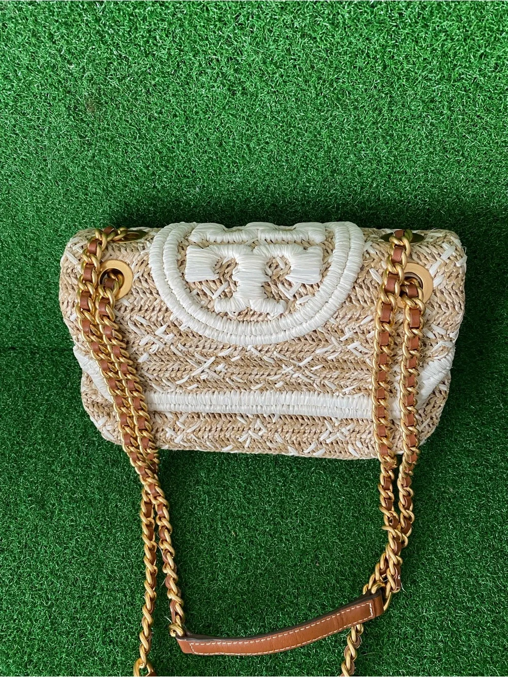 Tory Burch Raffia Shoulder Bag Shoulder Bags, 10”x7” (Jul 026)